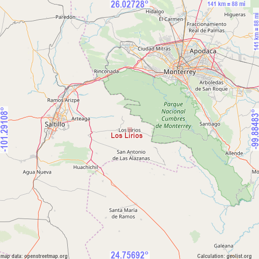 Los Lirios on map
