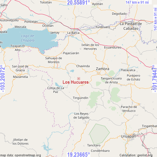 Los Hucuares on map