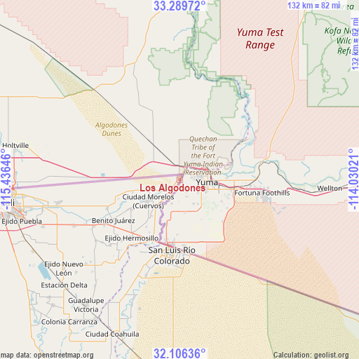 Los Algodones on map