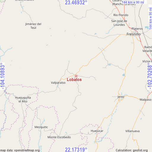 Lobatos on map