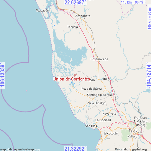 Unión de Corrientes on map