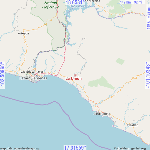 La Unión on map