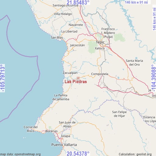 Las Piedras on map