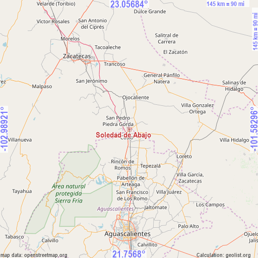 Soledad de Abajo on map