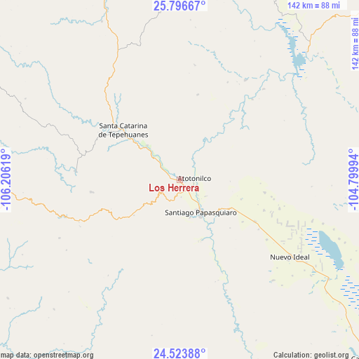 Los Herrera on map