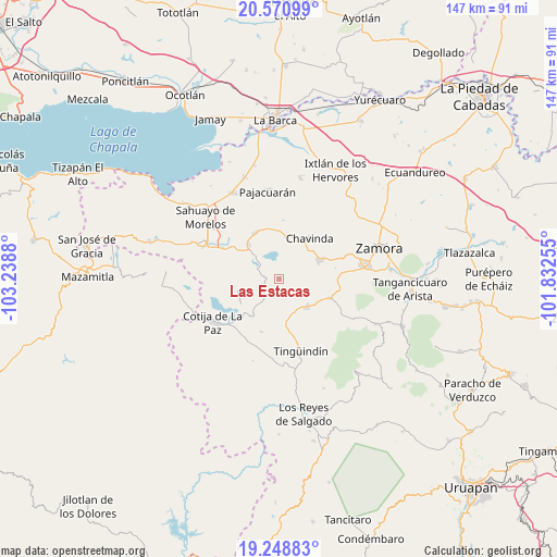 Las Estacas on map