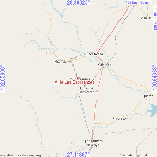 Villa Las Esperanzas on map