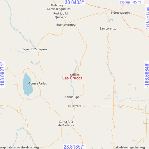 Las Cruces on map