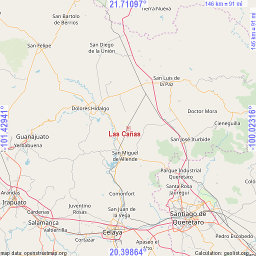 Las Cañas on map