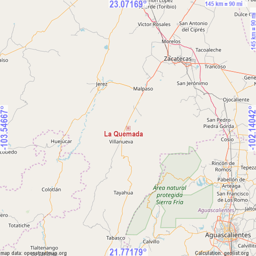 La Quemada on map