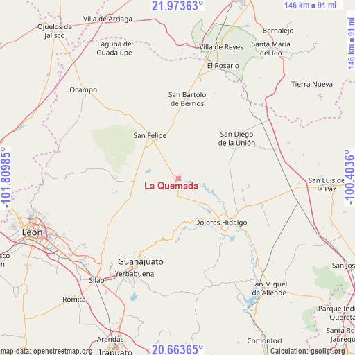 La Quemada on map