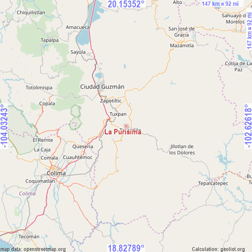 La Purísima on map