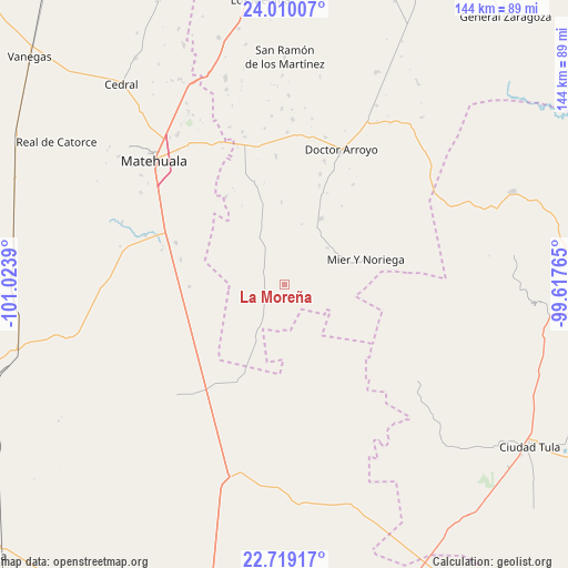 La Moreña on map