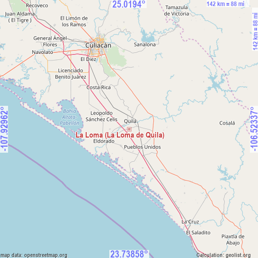 La Loma (La Loma de Quila) on map