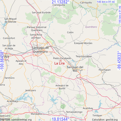 La Lira on map