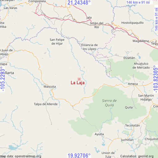 La Laja on map