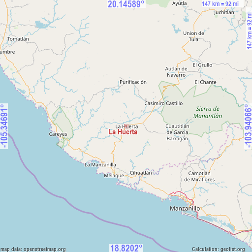 La Huerta on map