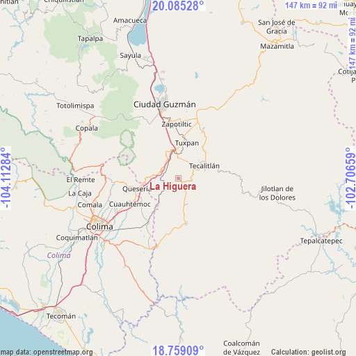 La Higuera on map