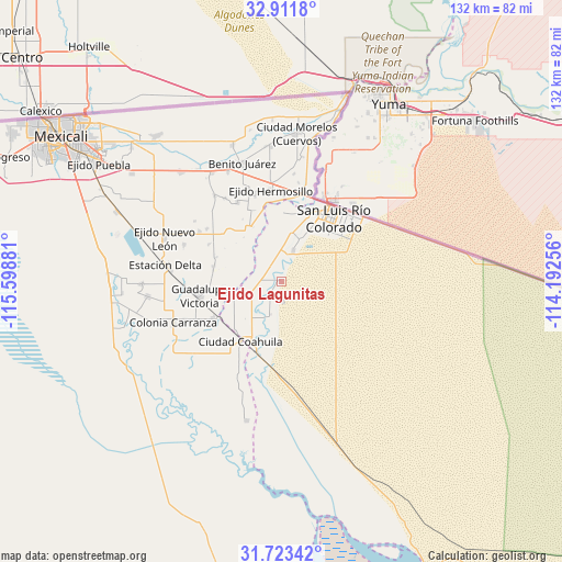 Ejido Lagunitas on map