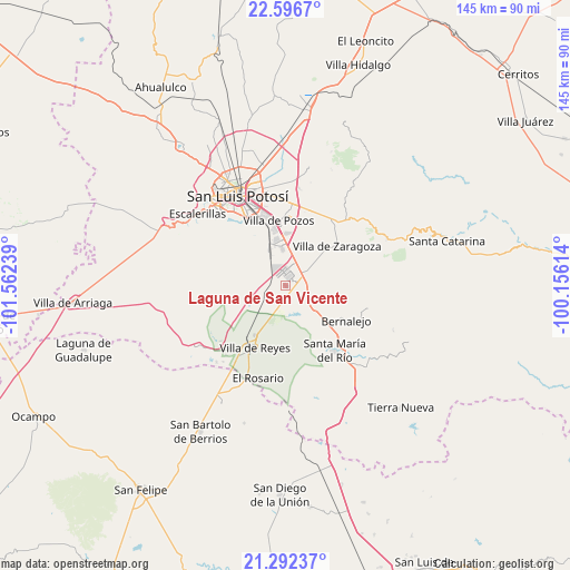 Laguna de San Vicente on map