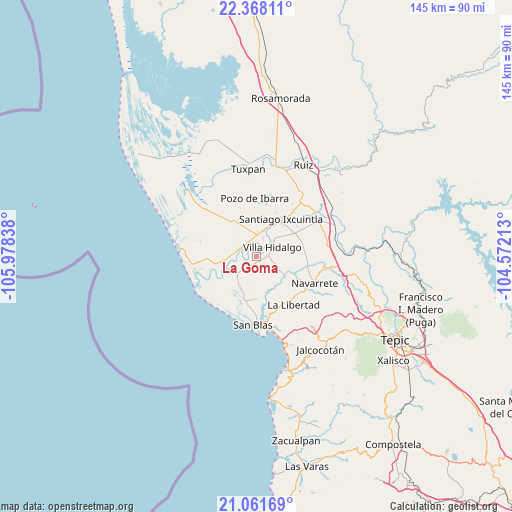 La Goma on map