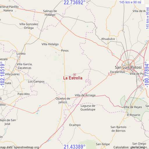 La Estrella on map