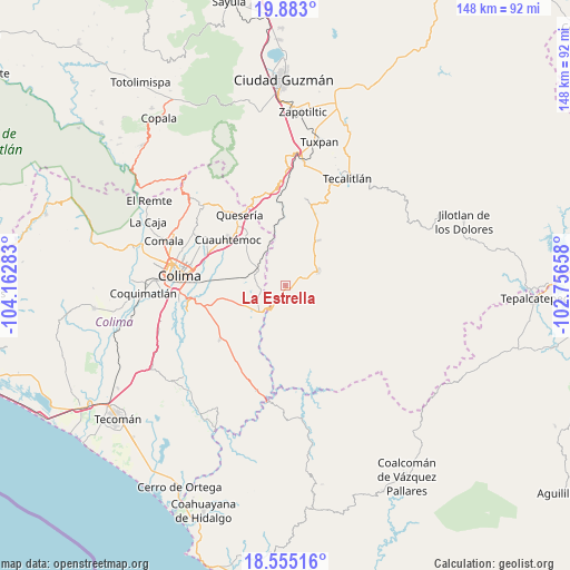 La Estrella on map