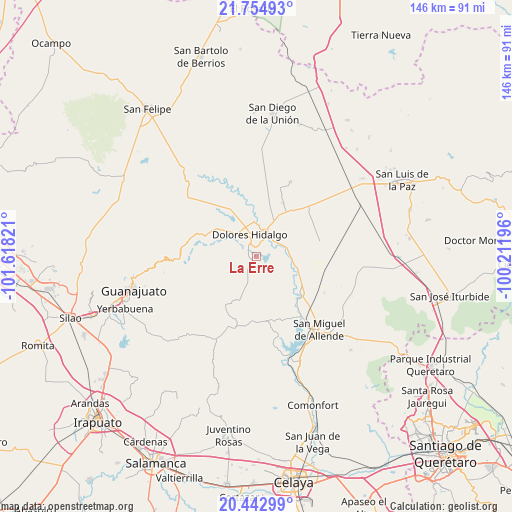 La Erre on map