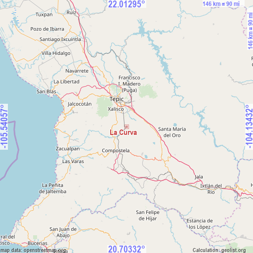 La Curva on map