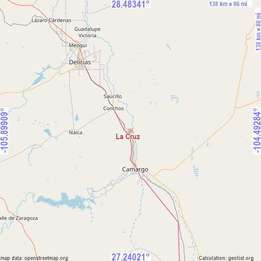 La Cruz on map