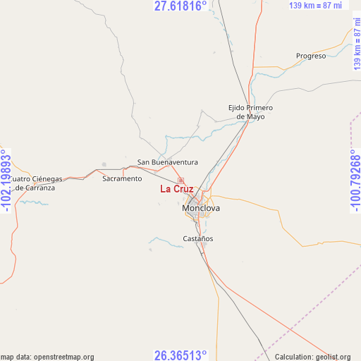 La Cruz on map