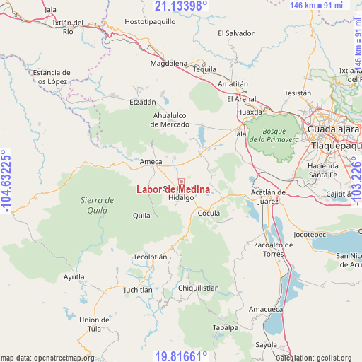 Labor de Medina on map