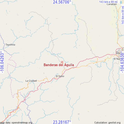 Banderas del Águila on map