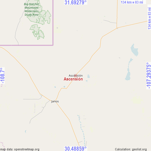 Ascensión on map
