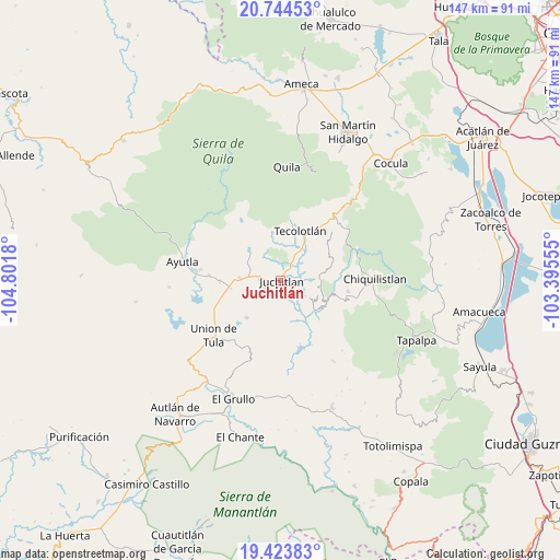 Juchitlán on map