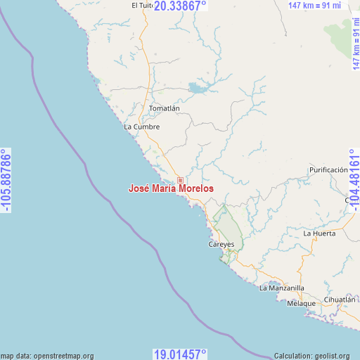 José María Morelos on map