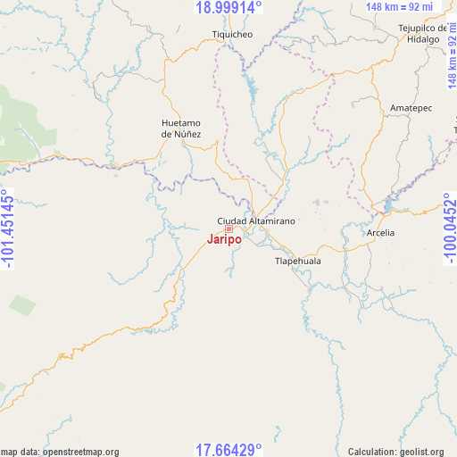 Jaripo on map
