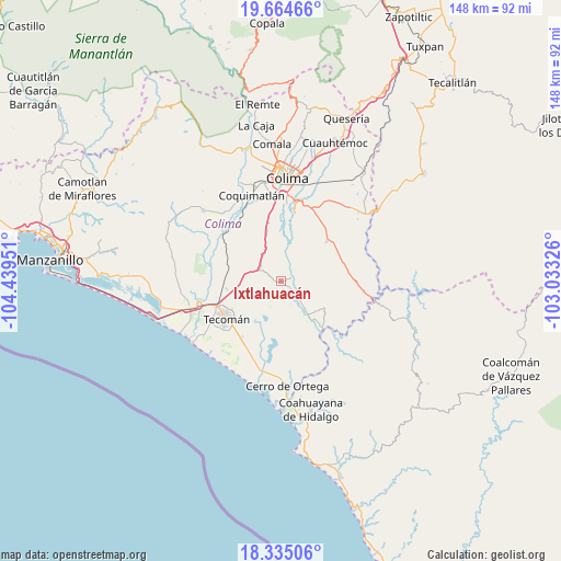 Ixtlahuacán on map