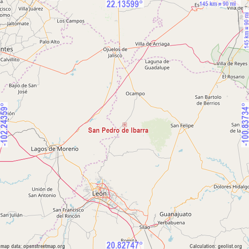 San Pedro de Ibarra on map