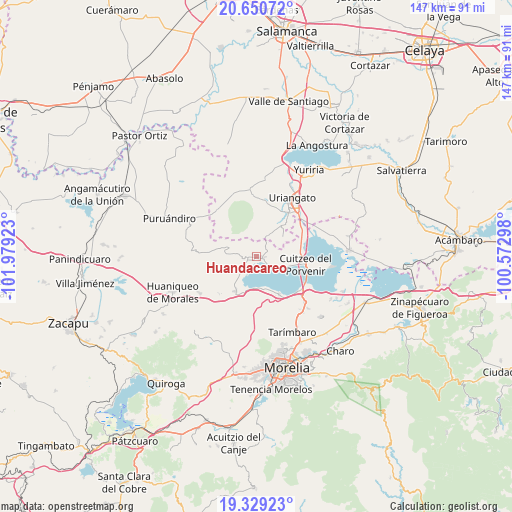 Huandacareo on map