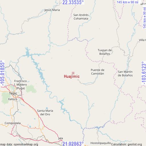 Huajimic on map