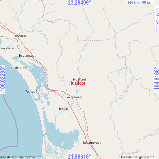 Huajicori on map