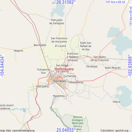 Hormiguero on map