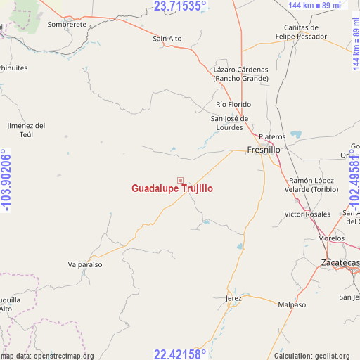 Guadalupe Trujillo on map
