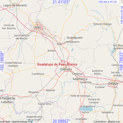 Guadalupe de Paso Blanco on map