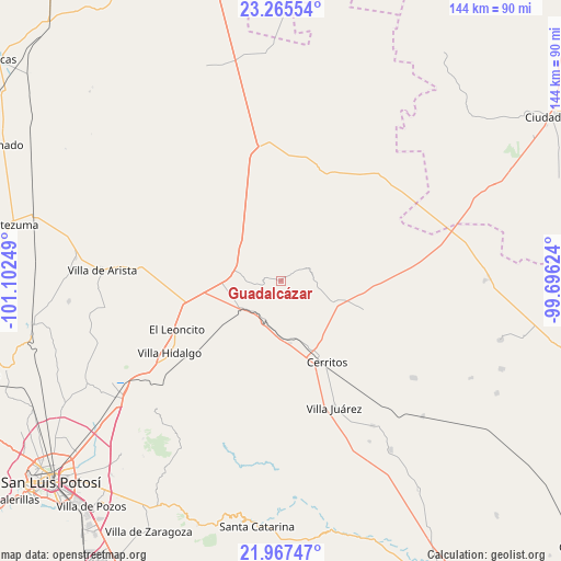 Guadalcázar on map