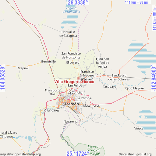 Villa Gregorio García on map