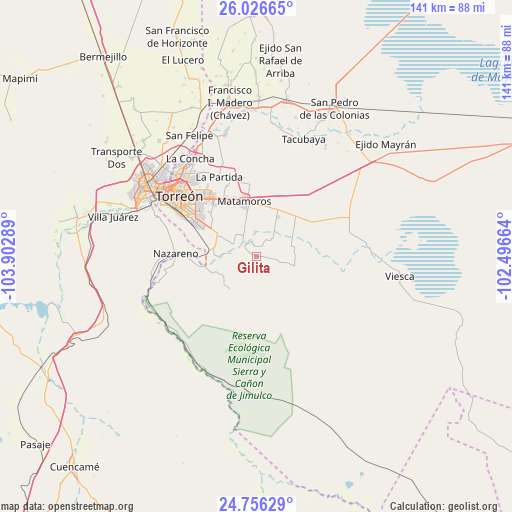 Gilita on map