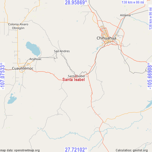 Santa Isabel on map