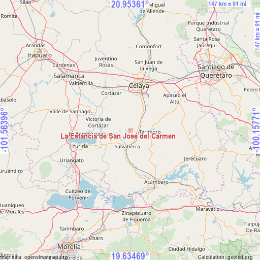 La Estancia de San José del Carmen on map